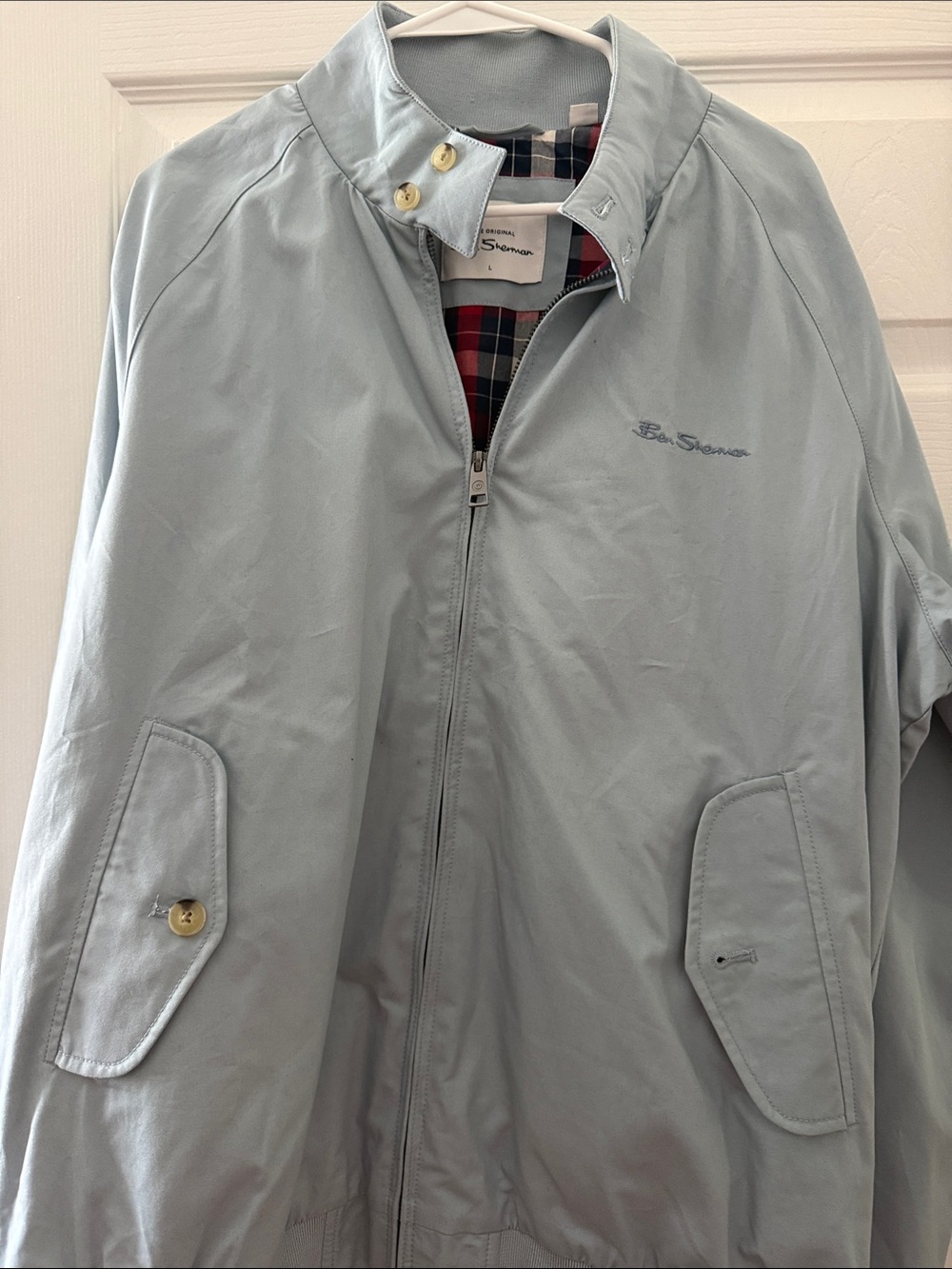 Ben Sherman Light Blue Zip-Up Bomber Jacket
